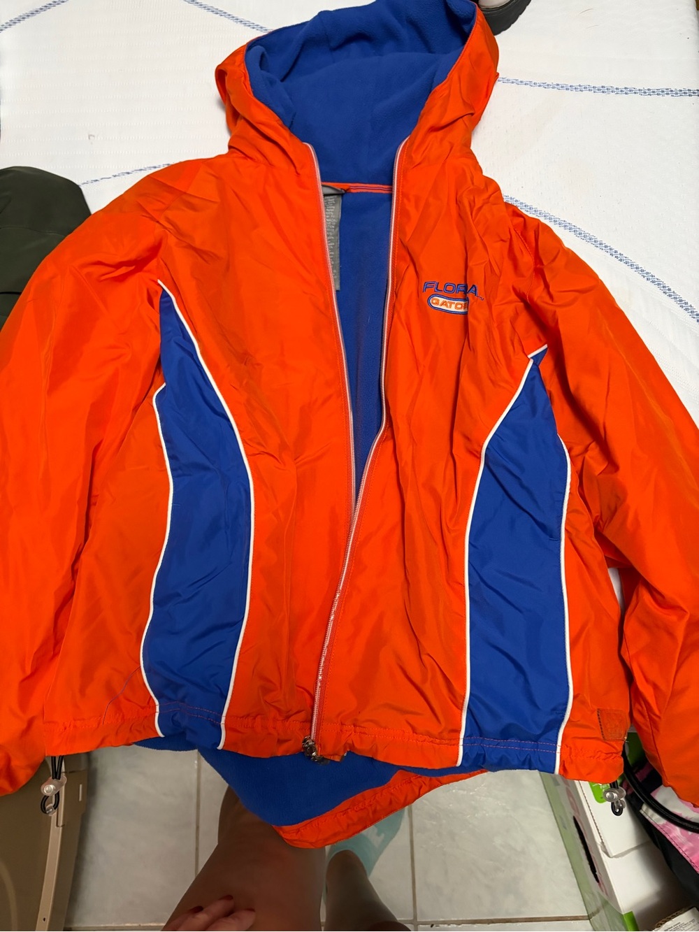 STARTER Orange and Blue Hooded Puffer Jacket